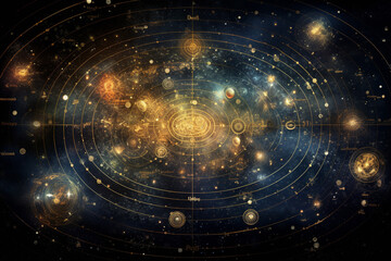 Wall Mural - a star map for a fantasy universe, astrology