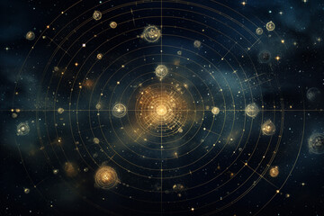 Wall Mural - a star map for a fantasy universe, astrology