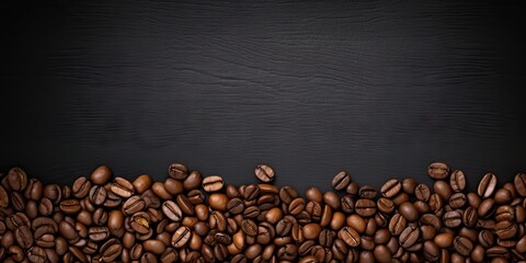 Wall Mural - Rich Palette of Coffee Close Examination of Brown Espresso Beans and Dark Roasted Goodness to Uncover Texture and Flavor with space for text