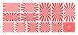 Set of red sunburst pattern vector background. Sunburst Pattern design