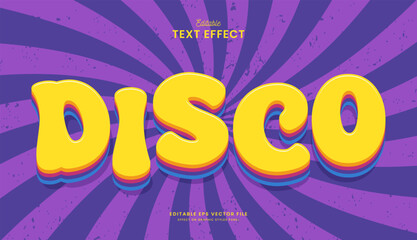 Wall Mural - decorative disco retro editable text effect vector design