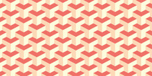 Y-shape Seamless Geometric Pink Pattern. Colorful 3D Background