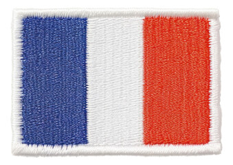 french flag embroidery patch isolated.