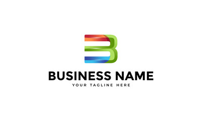 Sticker - colorful letter B logo template