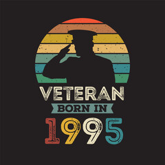 Wall Mural - Veteran born in 1995 vector vintage style Veteran day design vector