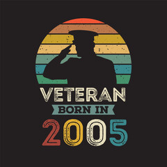 Wall Mural - Veteran born in 2005 vector vintage style Veteran day design vector