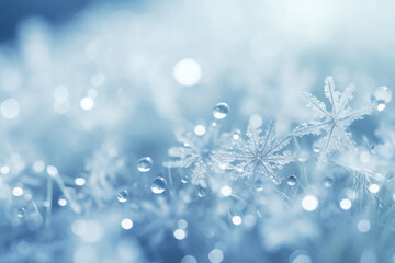 Wall Mural - Closeup of snow flake in winter season