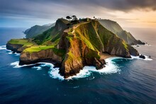 Madeira Island, Incredible Beauty Nature Scenery. Viewpoint (Miradouro) Of Sao Cristovao With Impressive Rock. Boaventura , Northern Part Of The Islan