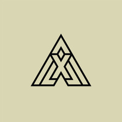 Fototapete - Initial letter XA or AX monogram logo