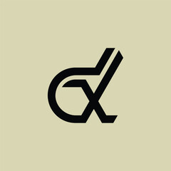 Fototapete - Initial letter XD or DX monogram logo