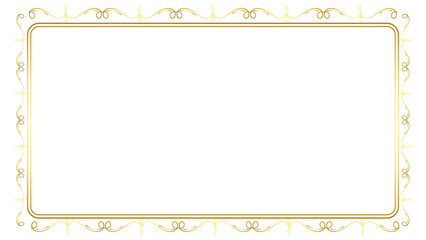 Wall Mural - Luxury golden rectangle corner certificate border pattern line photo thai frame islamic wedding invitation background