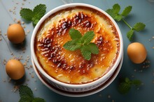 delicious creme brulee ready for serving (Generative AI)