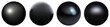 © avextra - Black glass sphere set on white background isolated. 3d balls of gloss or matte texture. AI graphic.