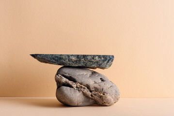 Canvas Print - Empty natural stones for product display