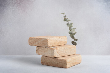 Wall Mural - Empty natural stones for product display