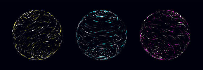 Poster - vector futuristic sphere of particles and lines. network connection big data. abstract technology ba