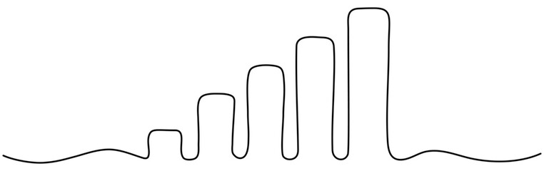 Poster - Continuous line drawing growth graph. Successful business strategy concept. Vector illustration isolated on white.