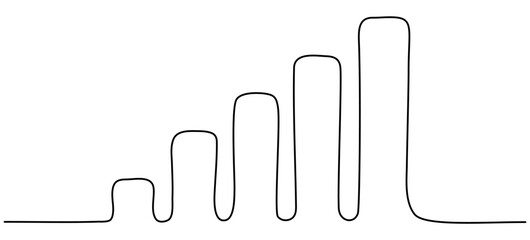 Poster - Continuous line drawing growth graph. Successful business strategy concept. Vector illustration isolated on white.