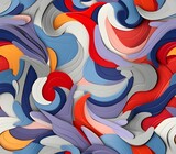 Fototapeta Młodzieżowe - 3D abstract wavy background. Paper cut style. Vector illustration.Seamless pattern