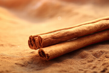 close up of a cinnamon stick