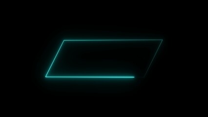 abstract glowing neon rectangle frame illustration background 4k 