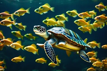 Wall Mural - green sea turtle