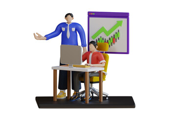 Poster - Business team working 3d Illustration