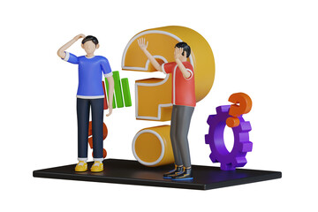 Poster - FAQ 3d Illustration