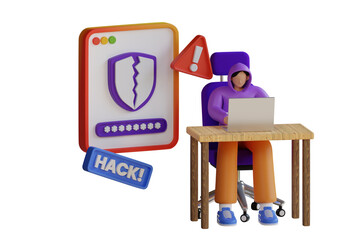 Poster - Password Hacking 3d Illustration