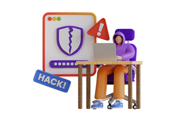 Poster - Password Hacking 3d Illustration