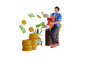 Poster - Attracts Money Magnetically 3d Illustration