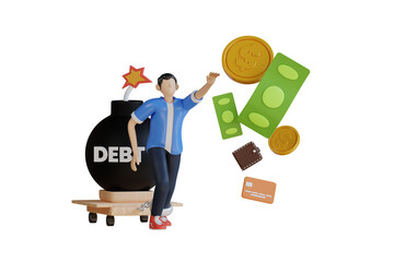 Poster - Financial Debt 3d Illustration