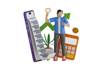 Poster - Financial Report 3d Illustration
