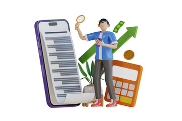 Poster - Financial Report 3d Illustration