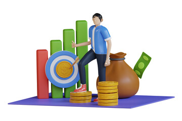 Poster - Getting Profit In Business 3d Illustration