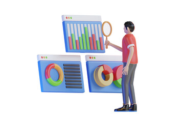 Poster - Market researcher  3d Illustration