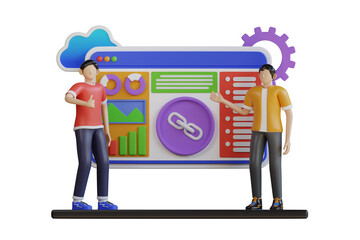 Poster - Seo Link Building 3d Illustration