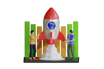 Poster - Business Project Launch 3d Illustration