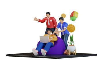 Poster - Business team doing discussion 3d Illustration