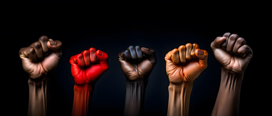 Empowering Unity: Raised Fists for Equality