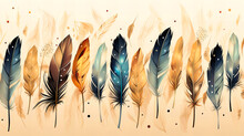 Boho Patterns With Feathers And Arrows