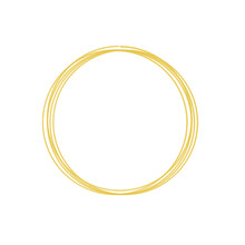 Gold Round Frame. Geometric Line Circle Design Elements. Vector Illustration.