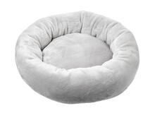 Grey Soft Round Plush Pet Bed