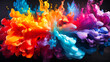 Vivid vortex of color splashes