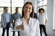 © fizkes - Smiling young Caucasian businesswoman stretch hand get acquainted greeting with newcomer newbie, happy female recruiter employer meeting welcoming new employee in office, recruitment concept