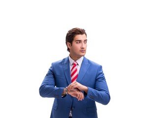 Wall Mural - Handsome young businessman isolated on white background