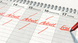 Notiz in Kalender mit Vermerk auf 4-Tage-Woche