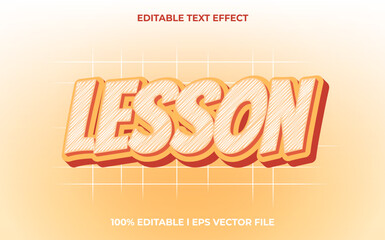 Canvas Print - lesson 3d text effect with bright theme. typography for products tittle