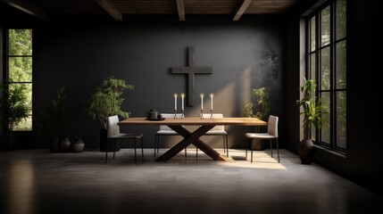 Interior of a living room. Christian home interior