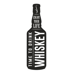 Sticker - Alcoholic drink whiskey element monochrome